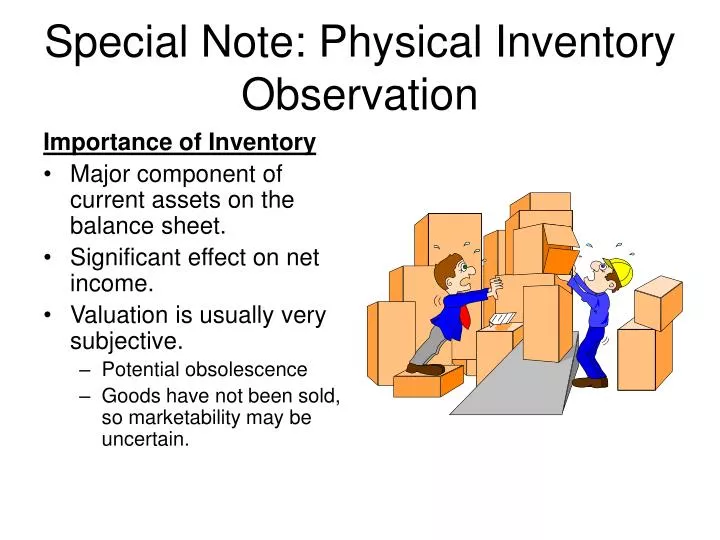 special note physical inventory observation