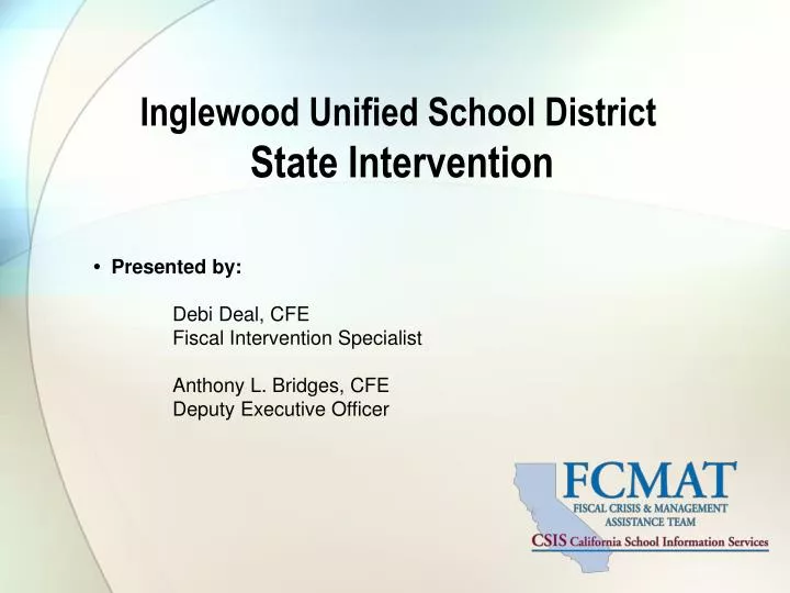 inglewood unified school district state intervention