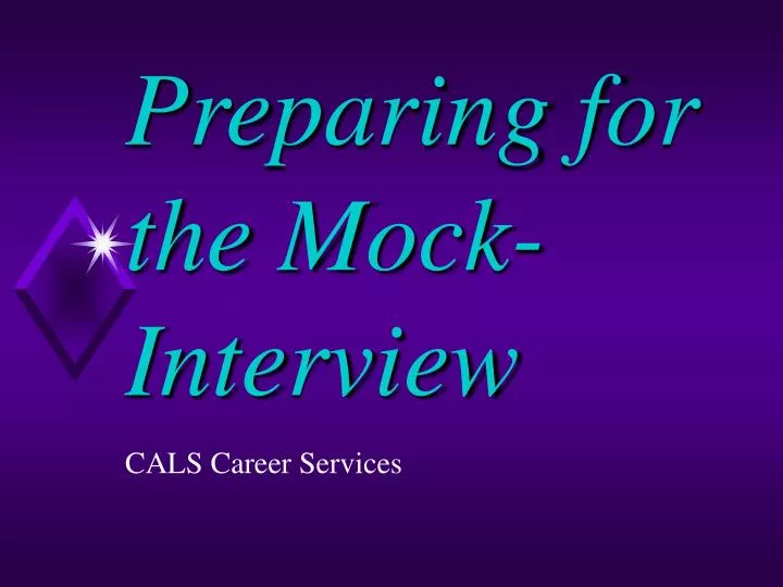 preparing for the mock interview