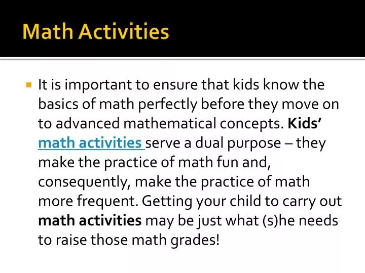 math activities