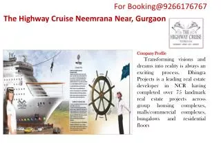 Serviced Apartments in The Highway Cruise Neemrana Gurgaon
