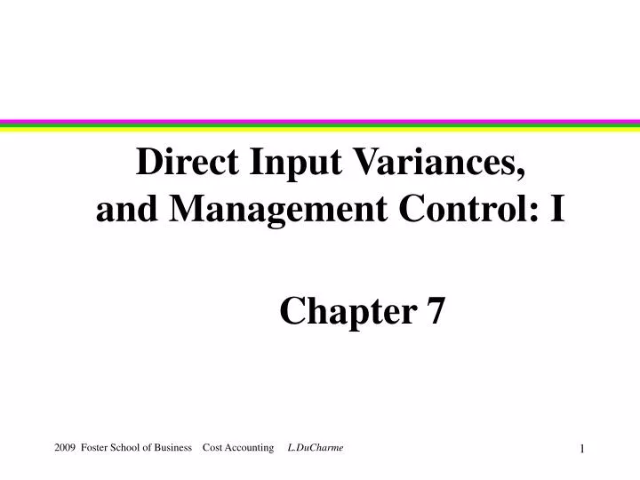 direct input variances and management control i