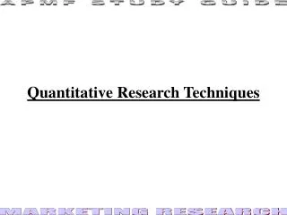 Quantitative Research Techniques