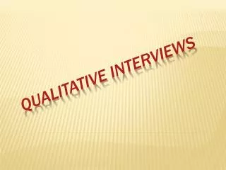 qualitative interviews
