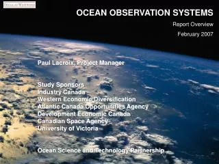 OCEAN OBSERVATION SYSTEMS Report Overview February 2007
