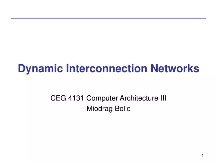 dynamic interconnection networks