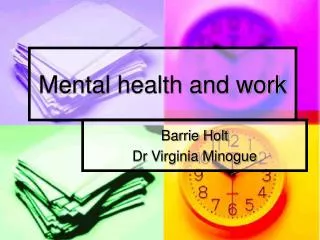Mental health and work