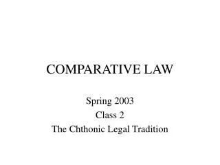 COMPARATIVE LAW