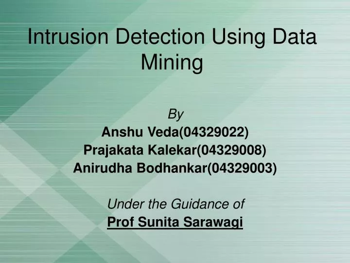 intrusion detection using data mining