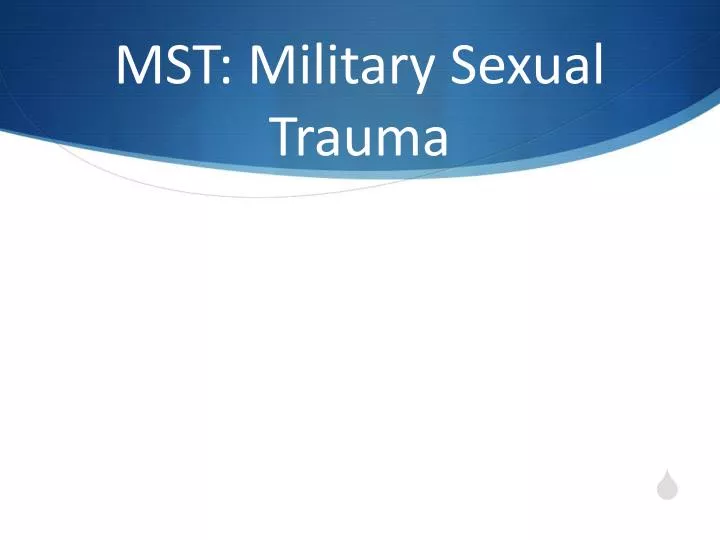 mst military sexual trauma