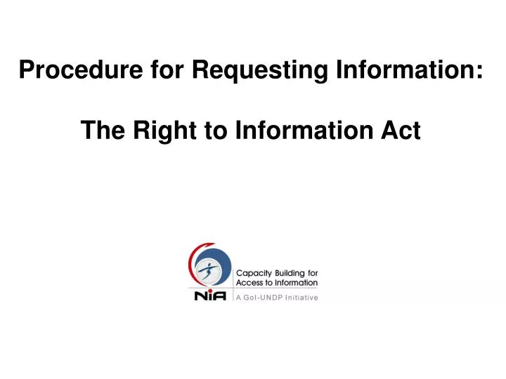 procedure for requesting information the right to information act