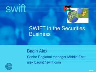 SWIFT in the Securities Business