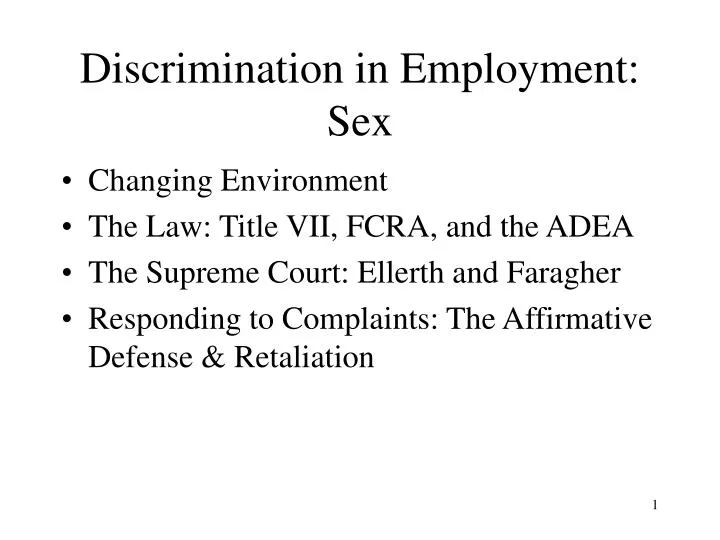 discrimination in employment sex