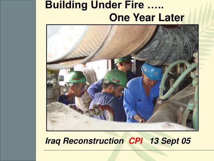 iraq reconstruction cpi 13 sept 05
