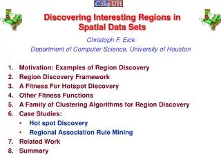 Discovering Interesting Regions in Spatial Data Sets