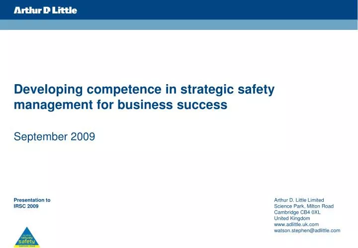 developing competence in strategic safety management for business success