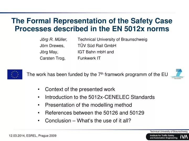 the formal representation of the safety case processes described in the en 5012x norms