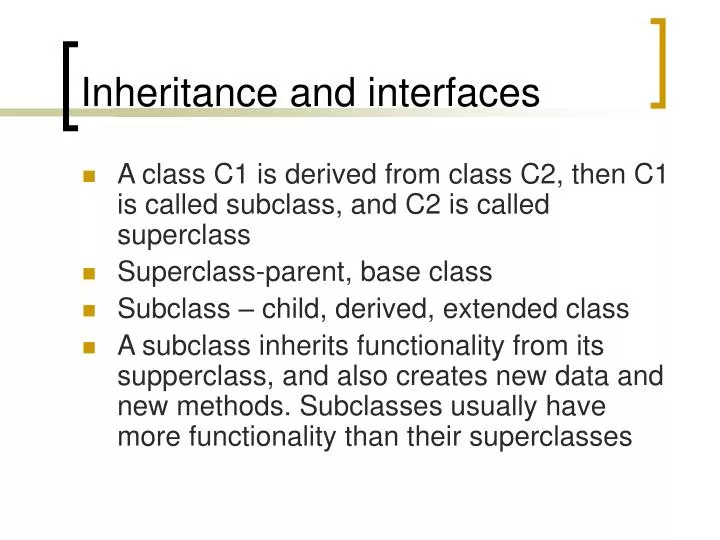 inheritance and interfaces