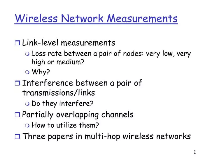 wireless network measurements