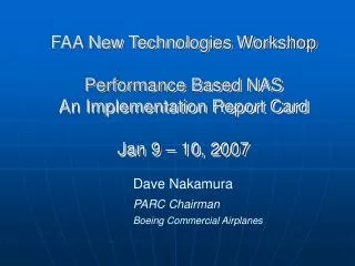 Dave Nakamura PARC Chairman Boeing Commercial Airplanes