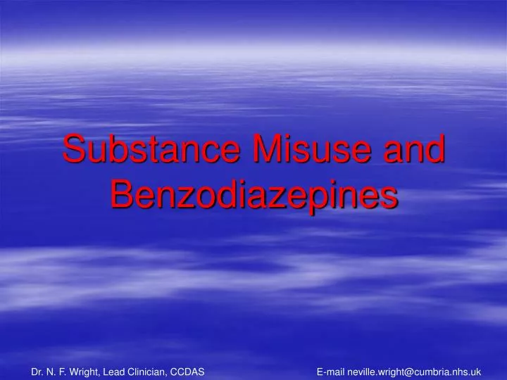 substance misuse and benzodiazepines