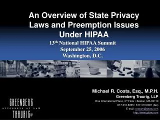 An Overview of State Privacy Laws and Preemption Issues Under HIPAA