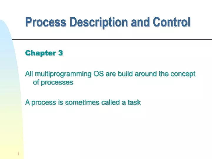 process description and control
