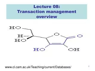 Lecture 08: Transaction management overview