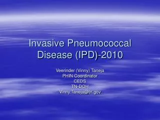 Invasive Pneumococcal Disease (IPD)-2010