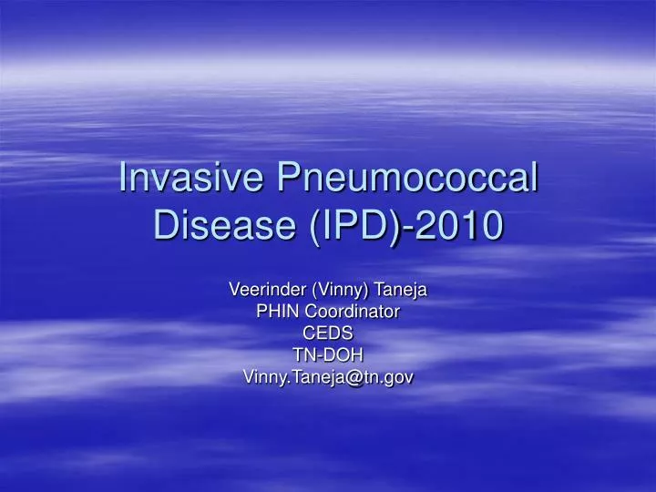 invasive pneumococcal disease ipd 2010
