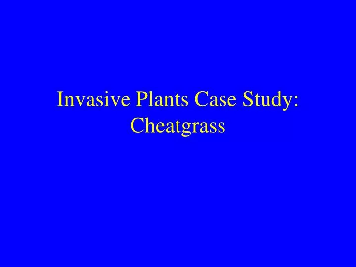 invasive plants case study cheatgrass