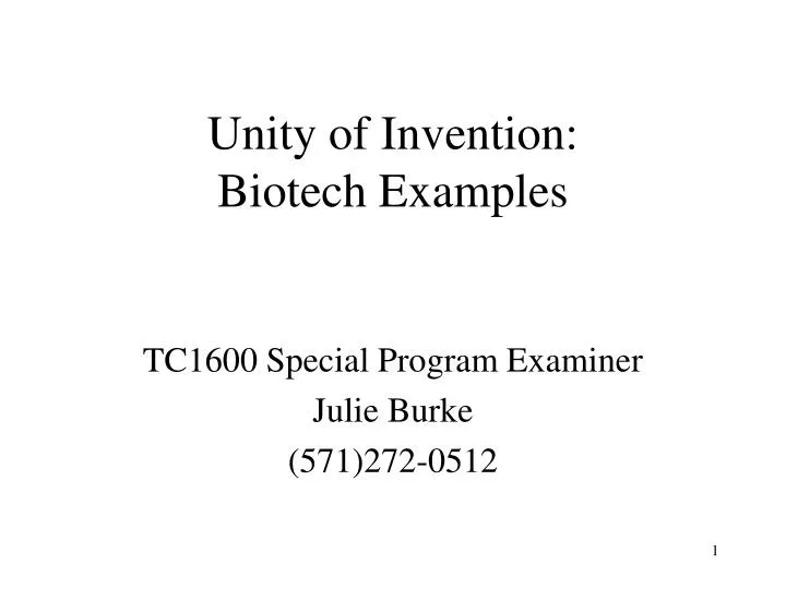 unity of invention biotech examples