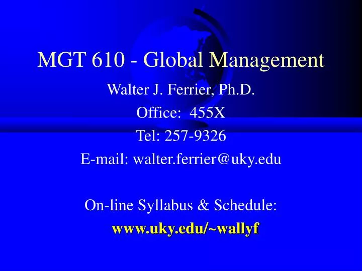 mgt 610 global management