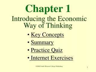 Chapter 1 Introducing the Economic Way of Thinking