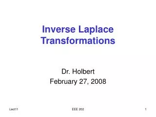 Inverse Laplace Transformations