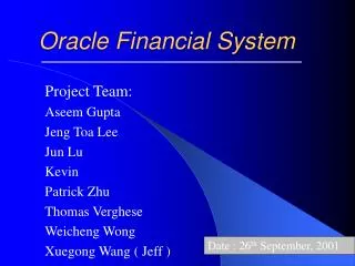 Oracle Financial System