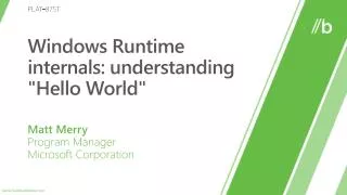 Windows Runtime internals: understanding &quot;Hello World&quot;