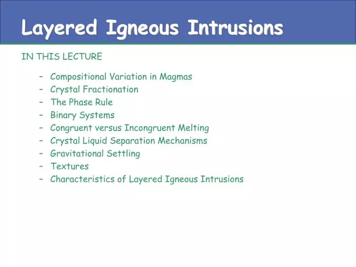 layered igneous intrusions