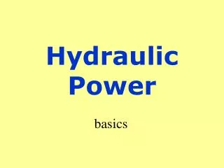 Hydraulic Power