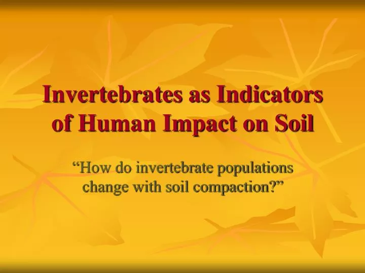 invertebrates as indicators of human impact on soil
