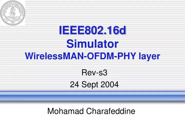 ieee802 16d simulator wirelessman ofdm phy layer