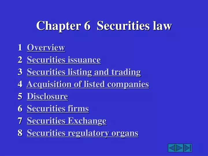 chapter 6 securities law
