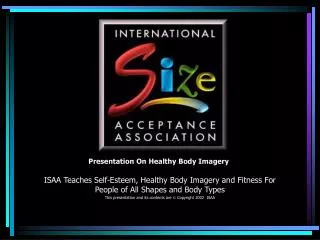 Presentation On Healthy Body Imagery
