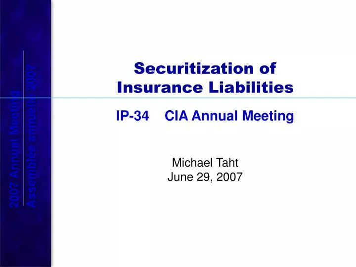 securitization of insurance liabilities