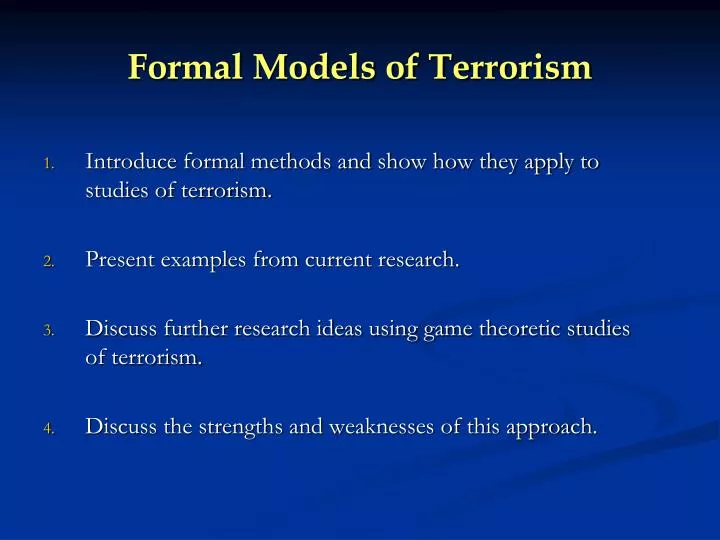 formal models of terrorism