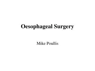 Oesophageal Surgery
