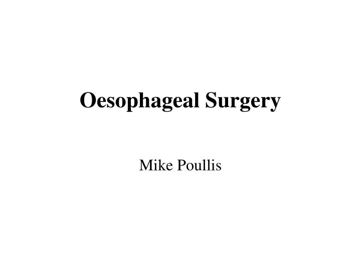 oesophageal surgery