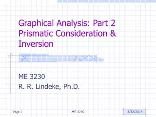 Graphical Analysis: Part 2 Prismatic Consideration &amp; Inversion