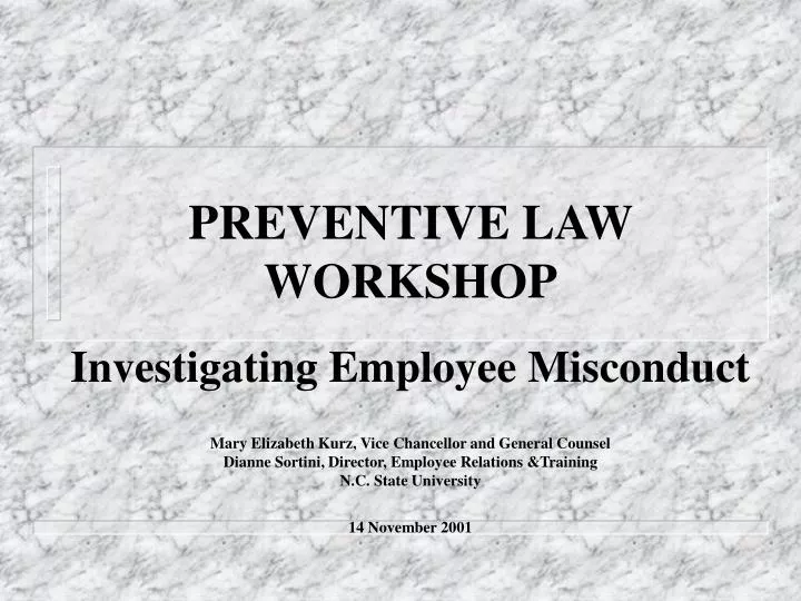 preventive law workshop