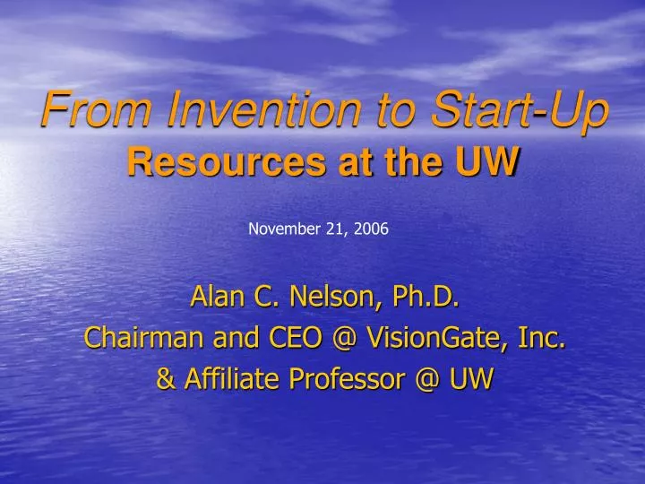 from invention to start up resources at the uw